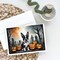 Edge Collections - 5" x 7" - Multicolor - Boston Terrier Cute Spooky Halloween Greeting Cards - 8 Pieces